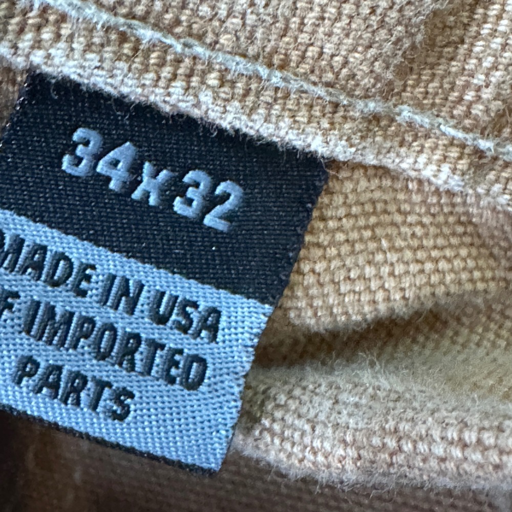 Carhartt B01-M Double Knee Duck Canvas Work Pants Brown Mens 34x32 Loose Fit USA - Picture 6 of 15